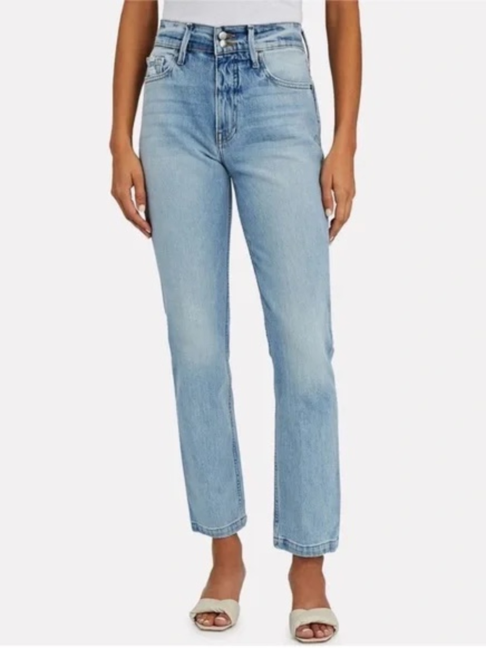 Frame Denim Le Sylvie Slender Straight Heritage jeans in Bianca